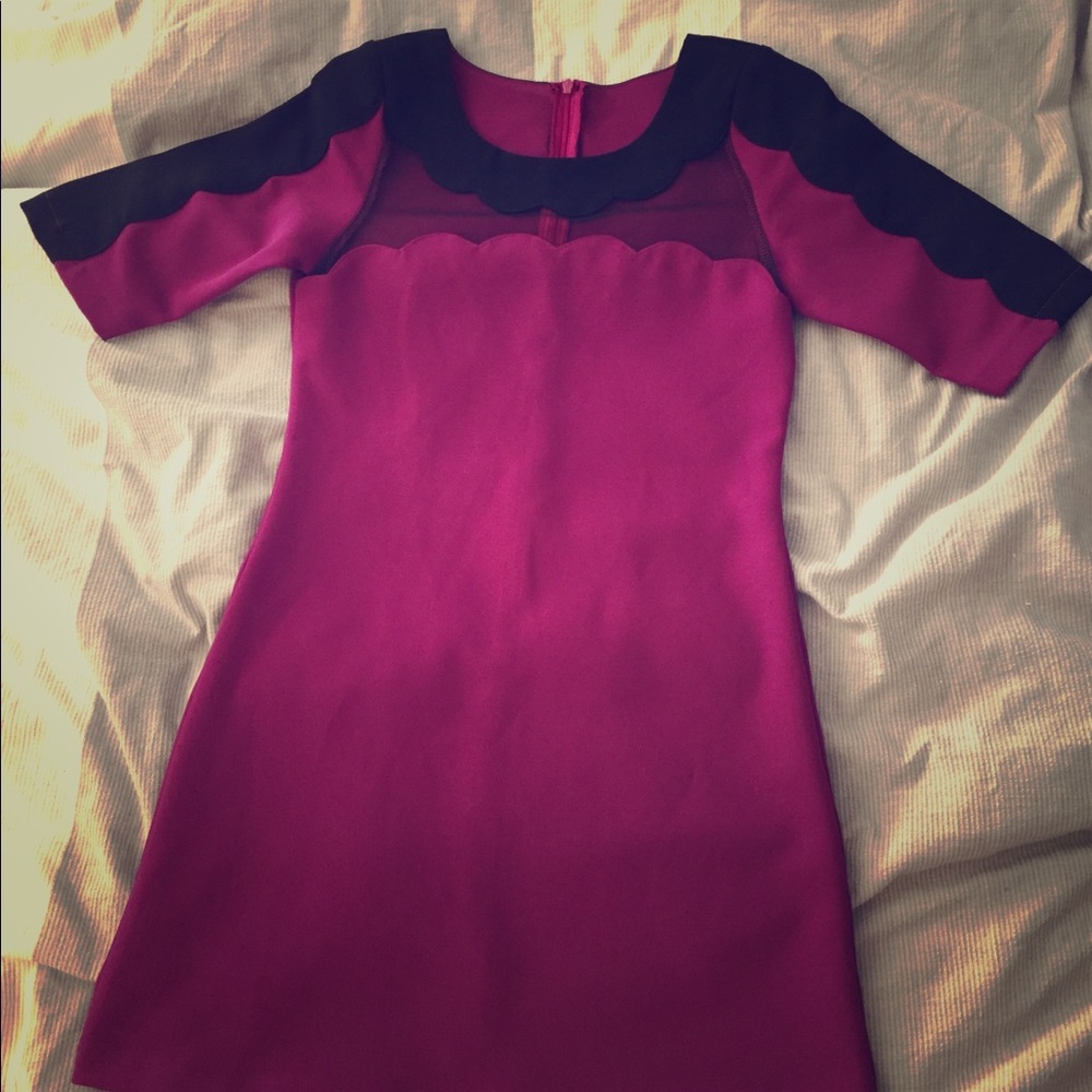 Purple with black trim dress